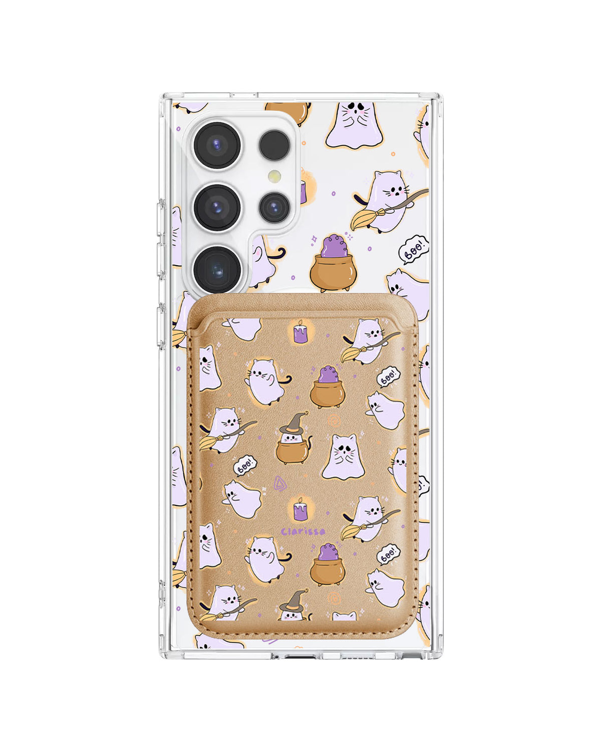 Android Magnetic Wallet Case - Spooky Cat