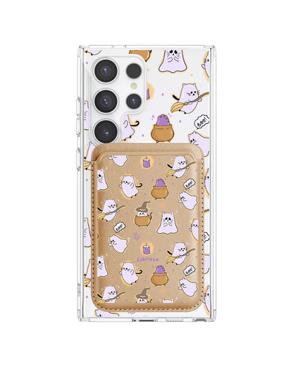 Android Magnetic Wallet Case - Spooky Cat