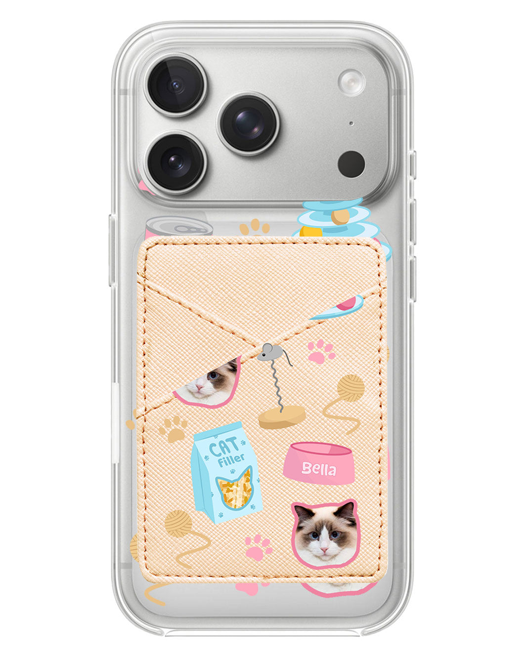 iPhone Phone Wallet Case - Pet Grid Kitty Playtime