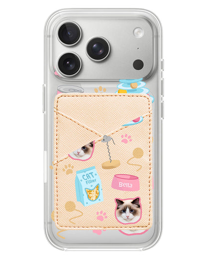 iPhone Phone Wallet Case - Pet Grid Kitty Playtime