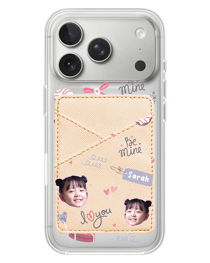 iPhone Phone Wallet Case - Face Grid Lovely