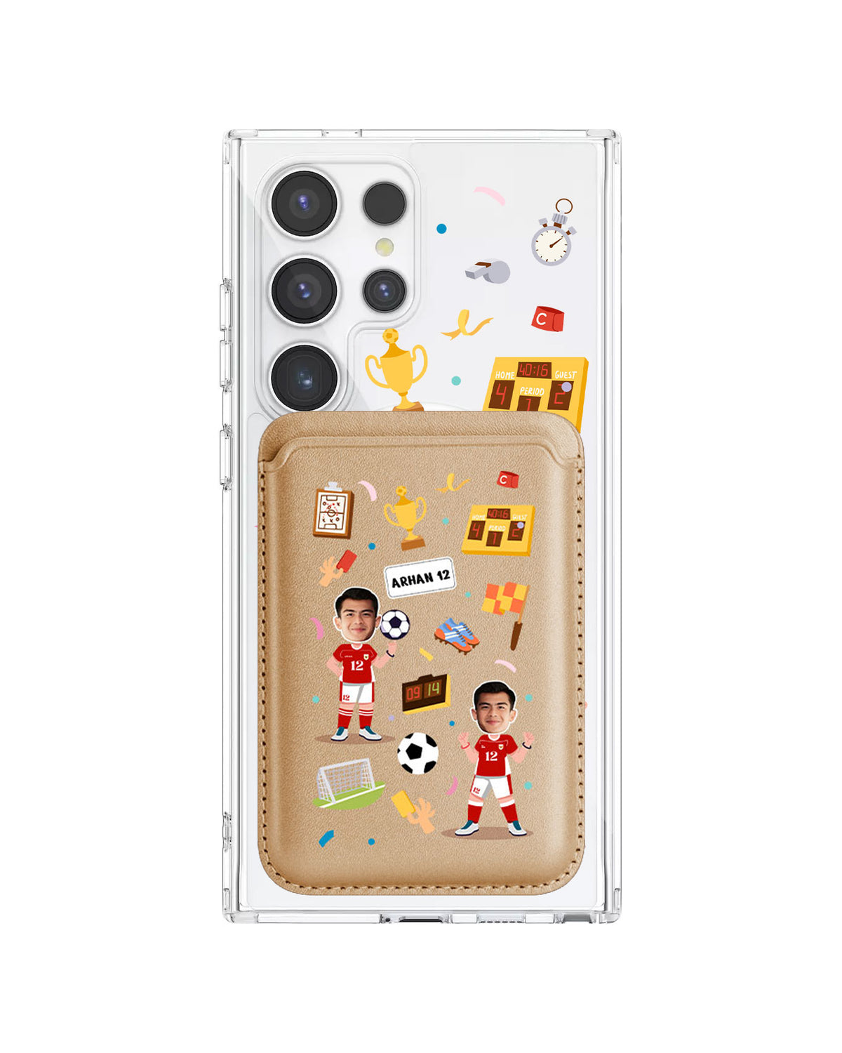 Android Magnetic Wallet Case - Face Grid Dream Soccer
