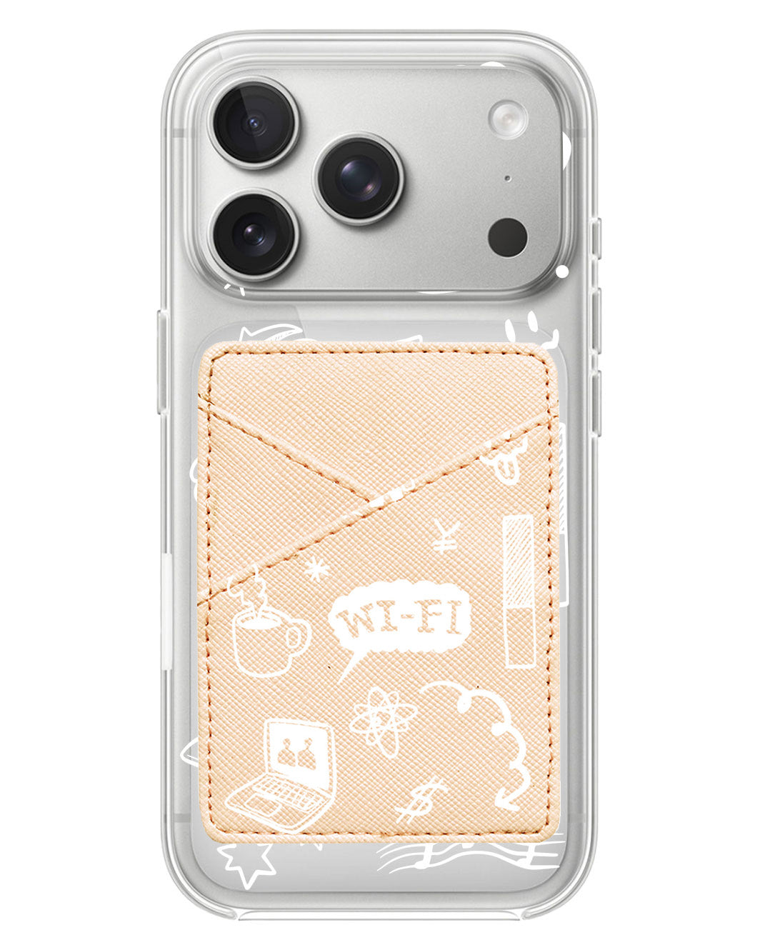 iPhone Phone Wallet Case - Social White