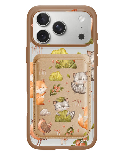 iPhone Magnetic Wallet Case - Racoon and Friends