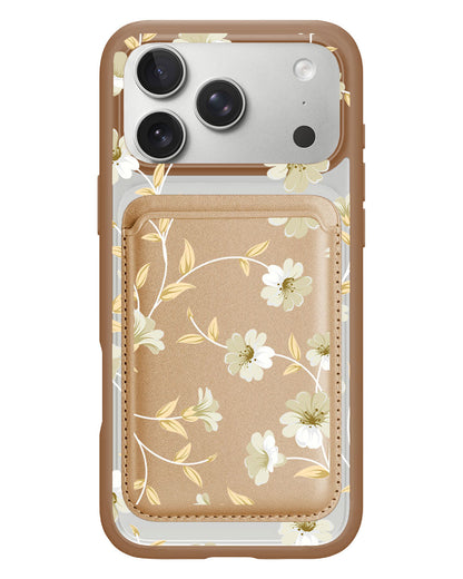 iPhone Magnetic Wallet Case - White Magnolia