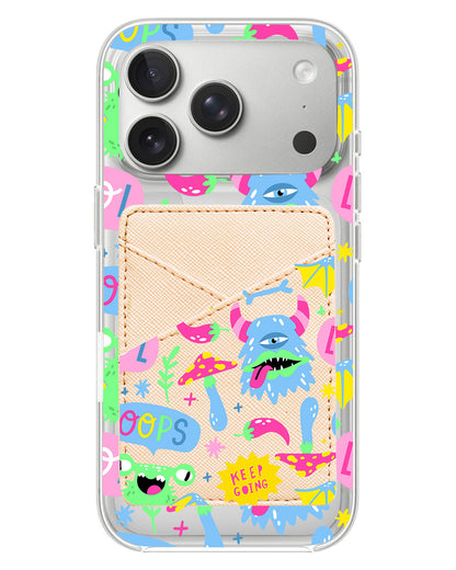 iPhone Phone Wallet Case - Monster Say Keep Going