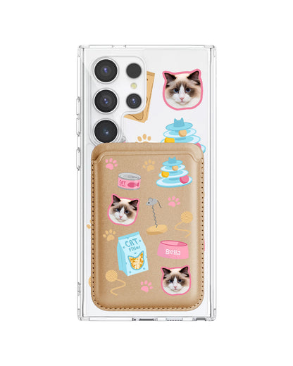 Android Magnetic Wallet Case - Pet Grid Kitty Playtime