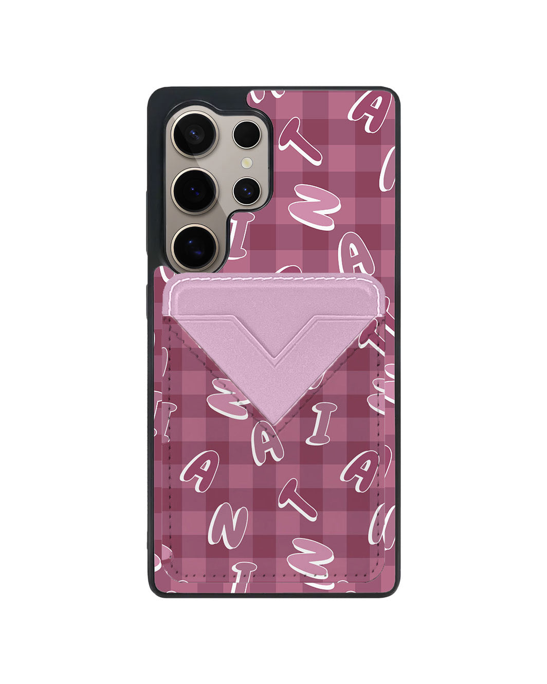Android Avant Wallet Case - Custom Monogram 3.0 Checkered 2.0
