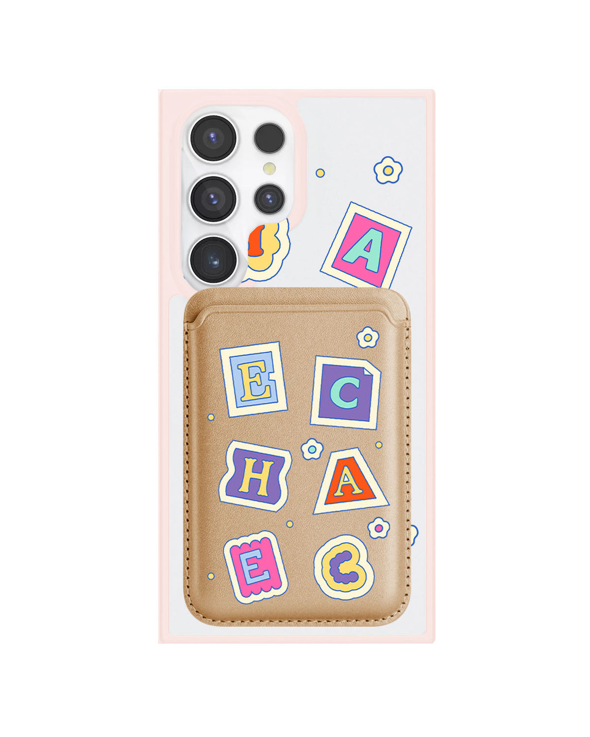 Android Magnetic Wallet Case - Adorable monogram 3.0