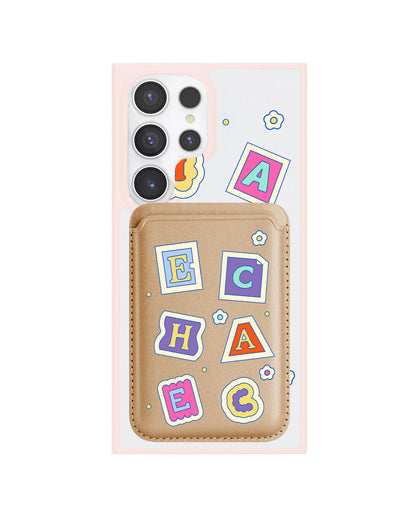Android Magnetic Wallet Case - Adorable monogram 3.0