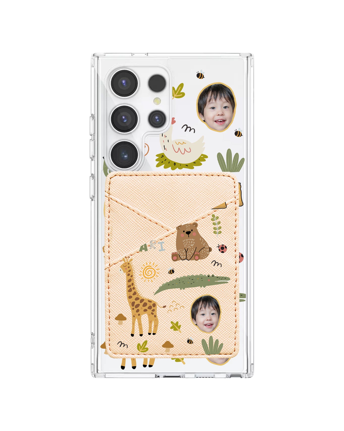 Android Phone Wallet Case - Face Grid Safari
