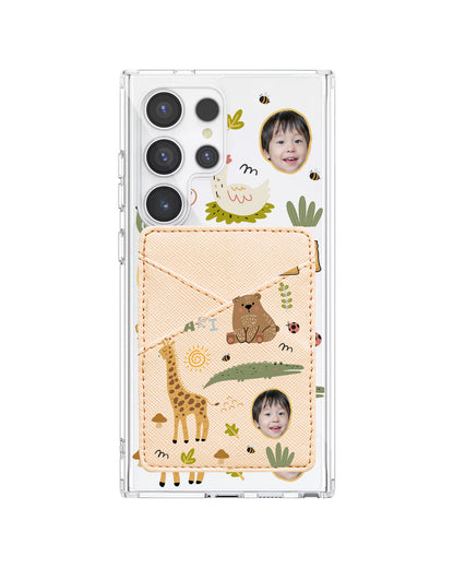 Android Phone Wallet Case - Face Grid Safari