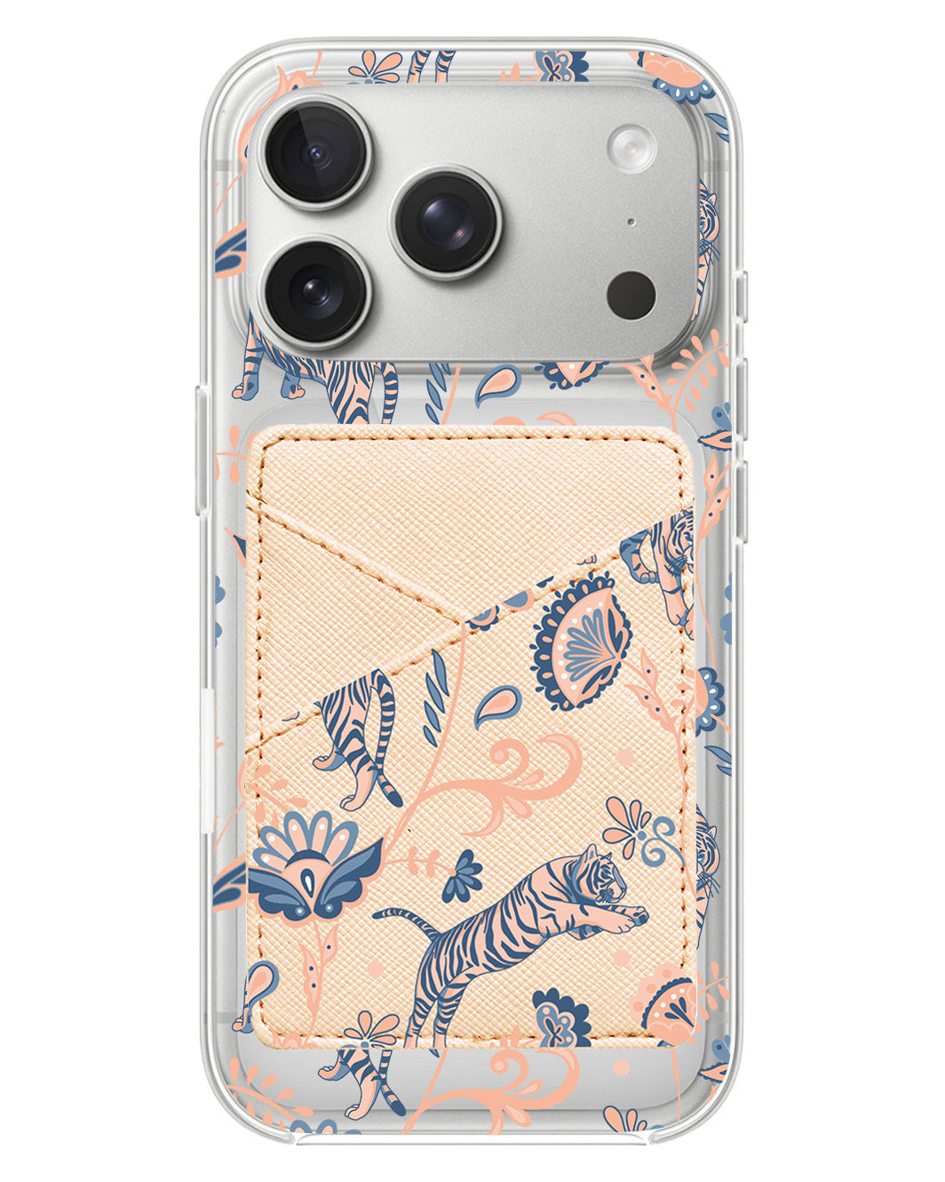 iPhone Phone Wallet Case - Tiger & Floral 5.0