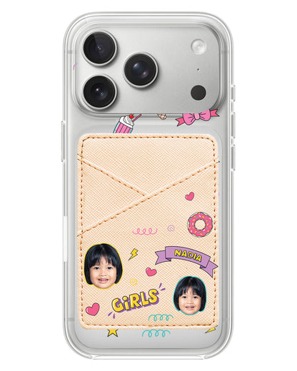 iPhone Phone Wallet Case - Face Grid Comic