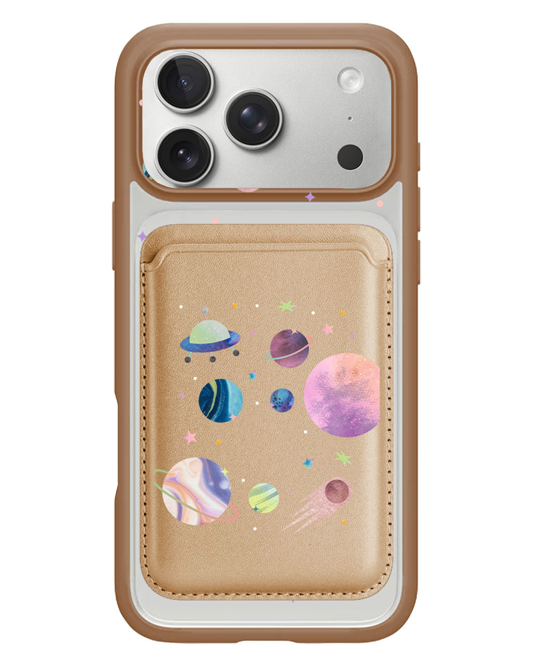 iPhone Magnetic Wallet Case - Pink Planet