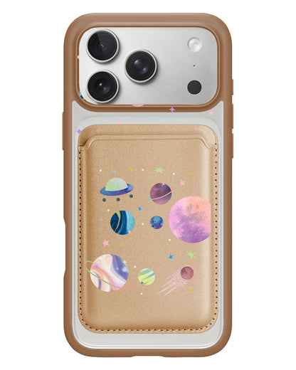 iPhone Magnetic Wallet Case - Pink Planet