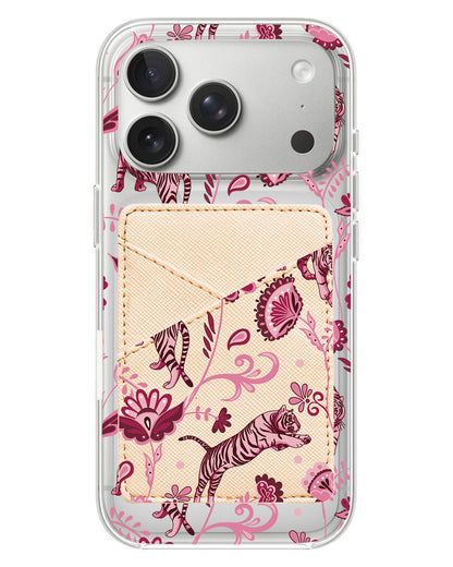 iPhone Phone Wallet Case - Tiger & Floral 2.0