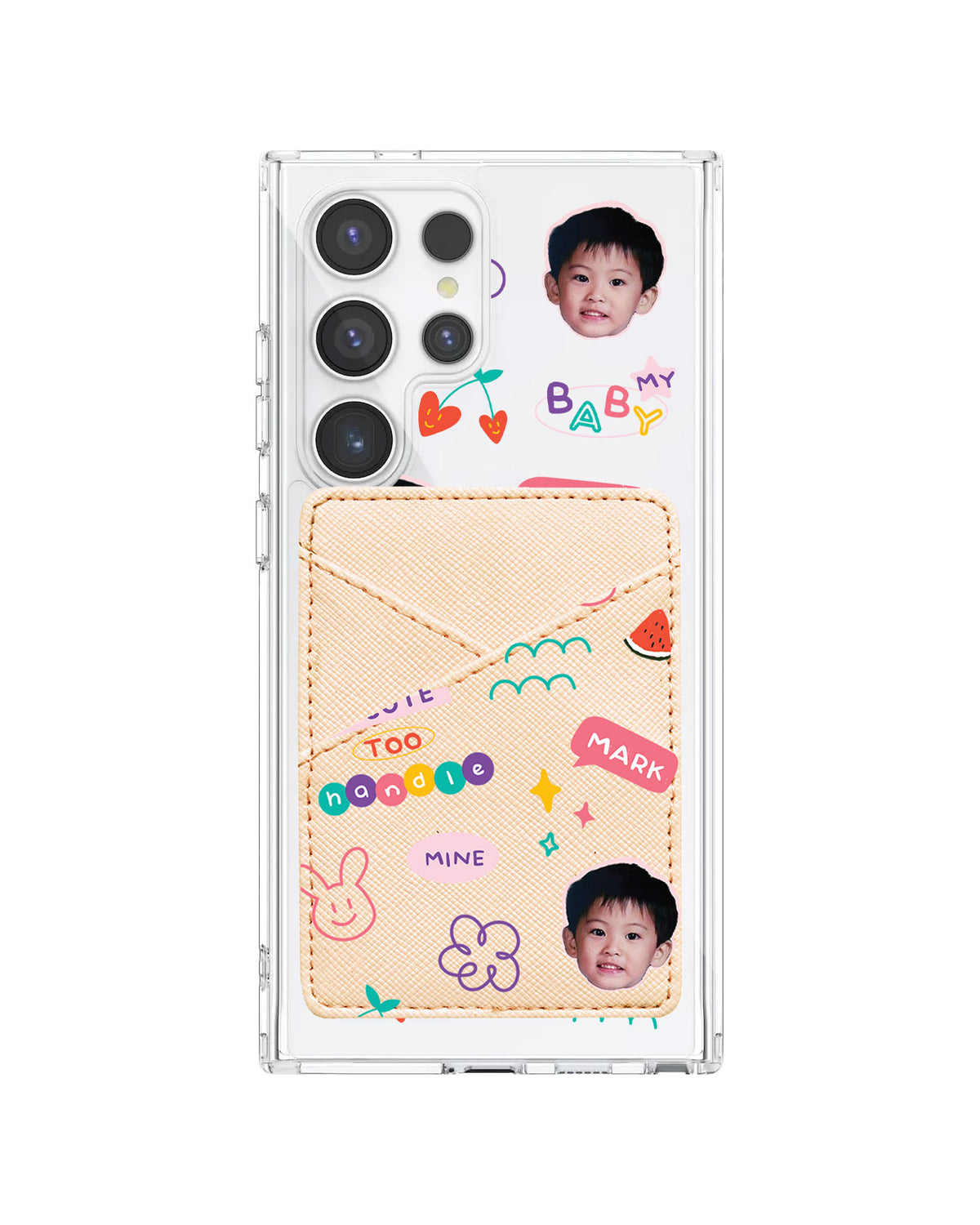 Android Phone Wallet Case - Face Grid