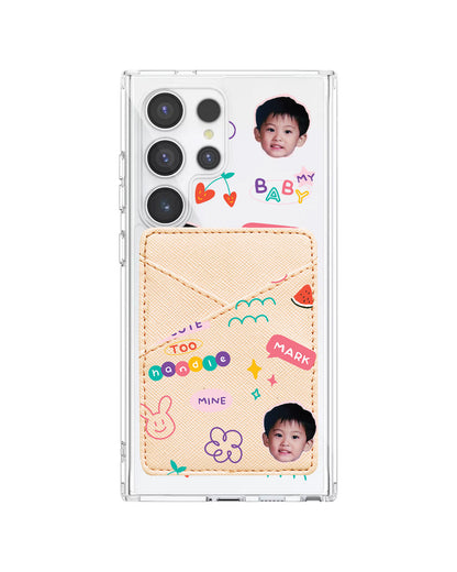 Android Phone Wallet Case - Face Grid