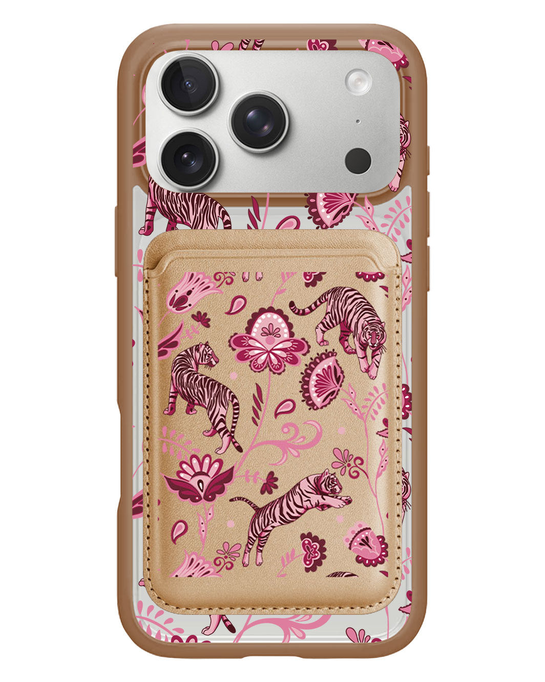 iPhone Magnetic Wallet Case - Tiger & Floral 2.0