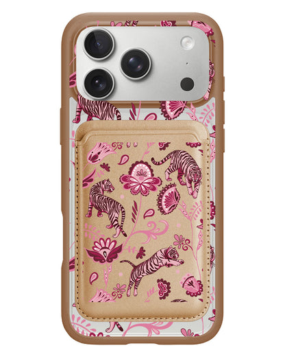 iPhone Magnetic Wallet Case - Tiger & Floral 2.0