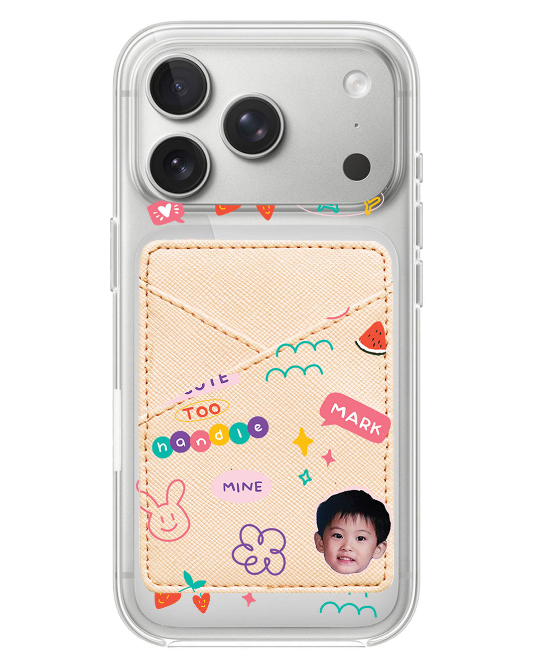 iPhone Phone Wallet Case - Face Grid