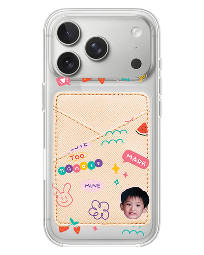 iPhone Phone Wallet Case - Face Grid