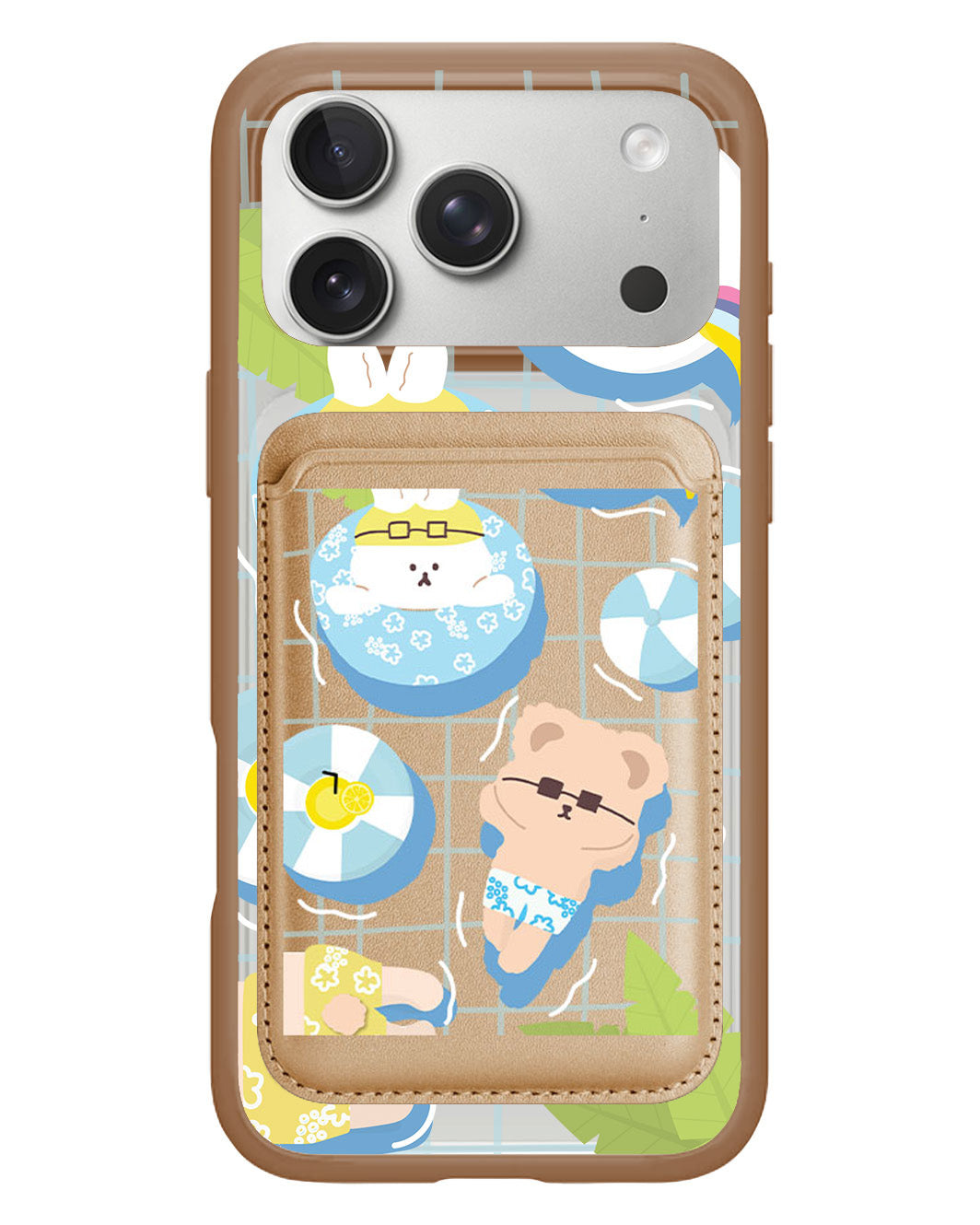 iPhone Magnetic Wallet Case - Pool Party Blue