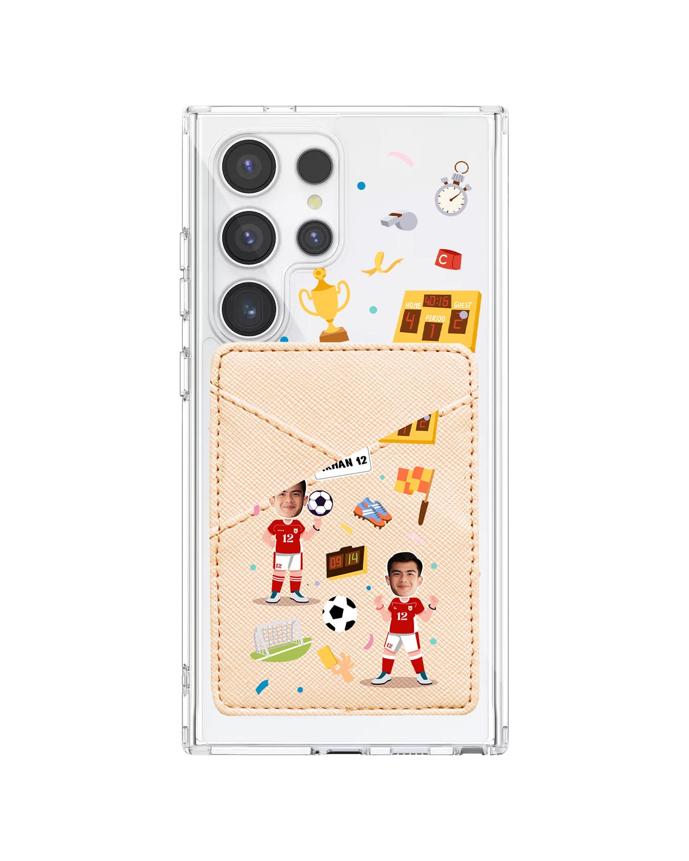 Android Phone Wallet Case - Face Grid Dream Soccer