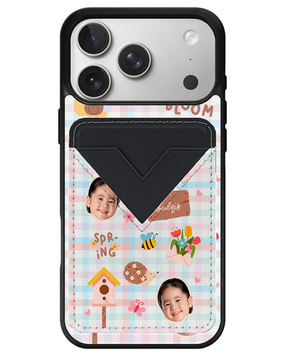 iPhone Avant Wallet Case - Face Grid Spring Bloom