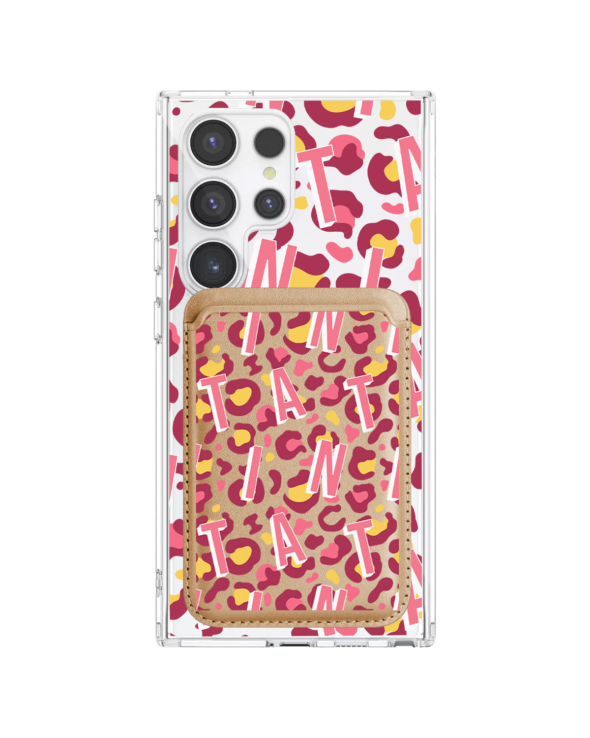 Android Magnetic Wallet Case - Leopard Monogram 3.0