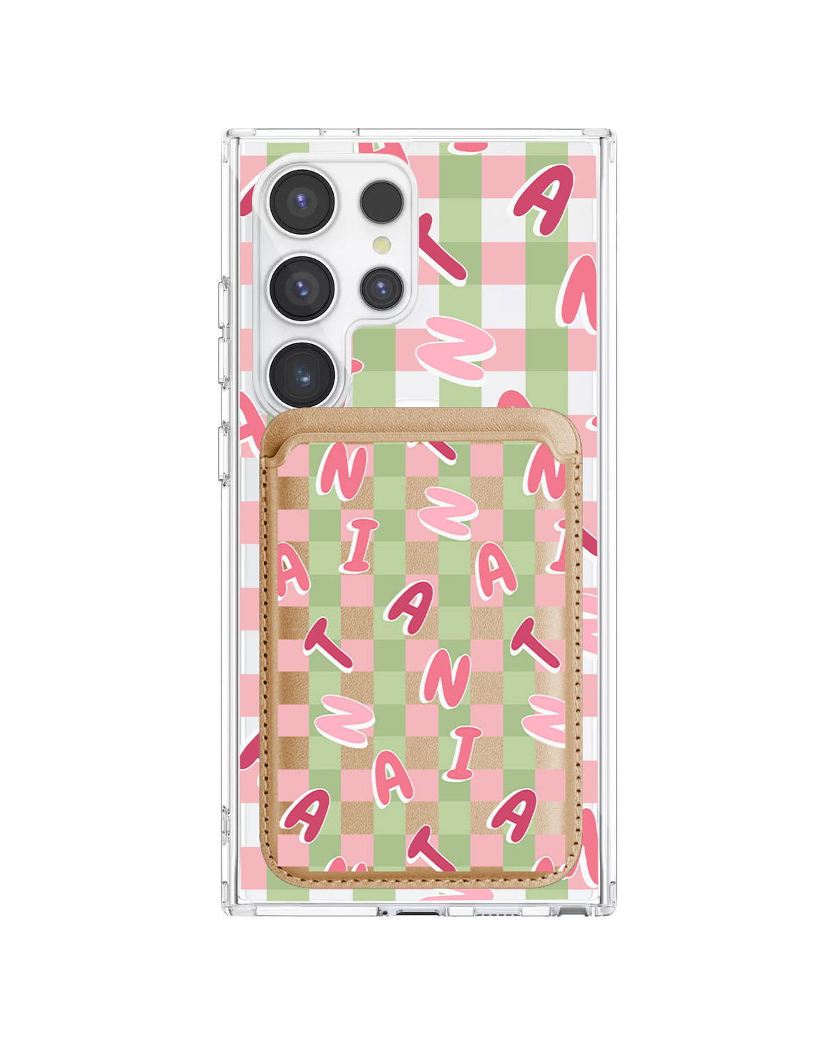 Android Magnetic Wallet Case - Checkered Monogram 4.0