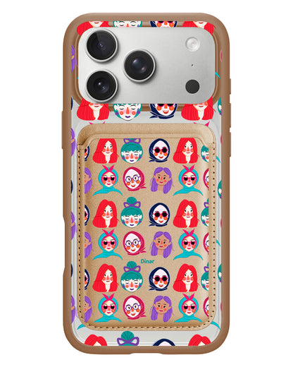 iPhone Magnetic Wallet Case - Cute Sweety Faces