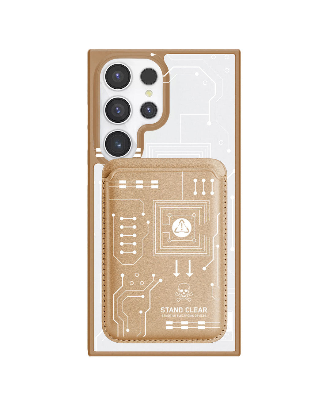 Android Magnetic Wallet Case - Circuit White