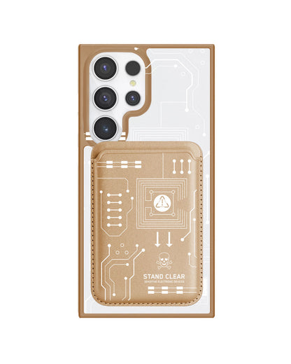 Android Magnetic Wallet Case - Circuit White