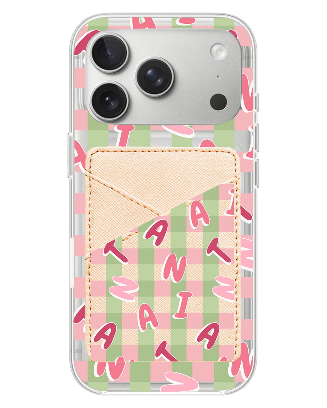 iPhone Phone Wallet Case - Checkered Monogram 4.0
