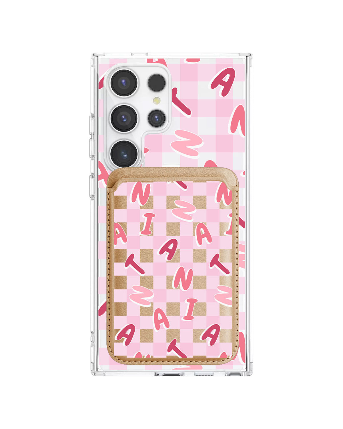 Android Magnetic Wallet Case - Checkered Monogram 1.0