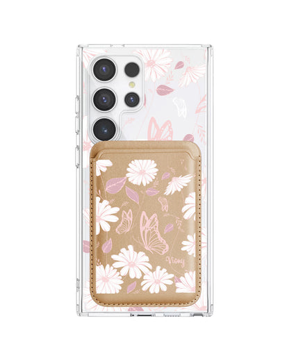 Android Magnetic Wallet Case - Butterfly & Daisy