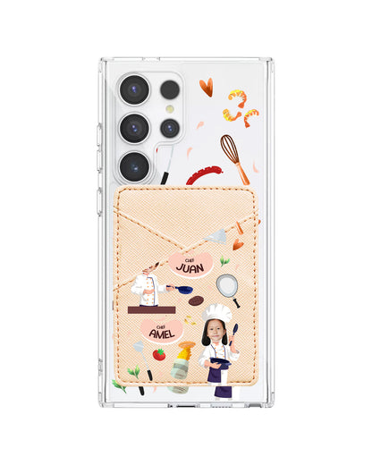 Android Phone Wallet Case - Face Grid Dream Chef