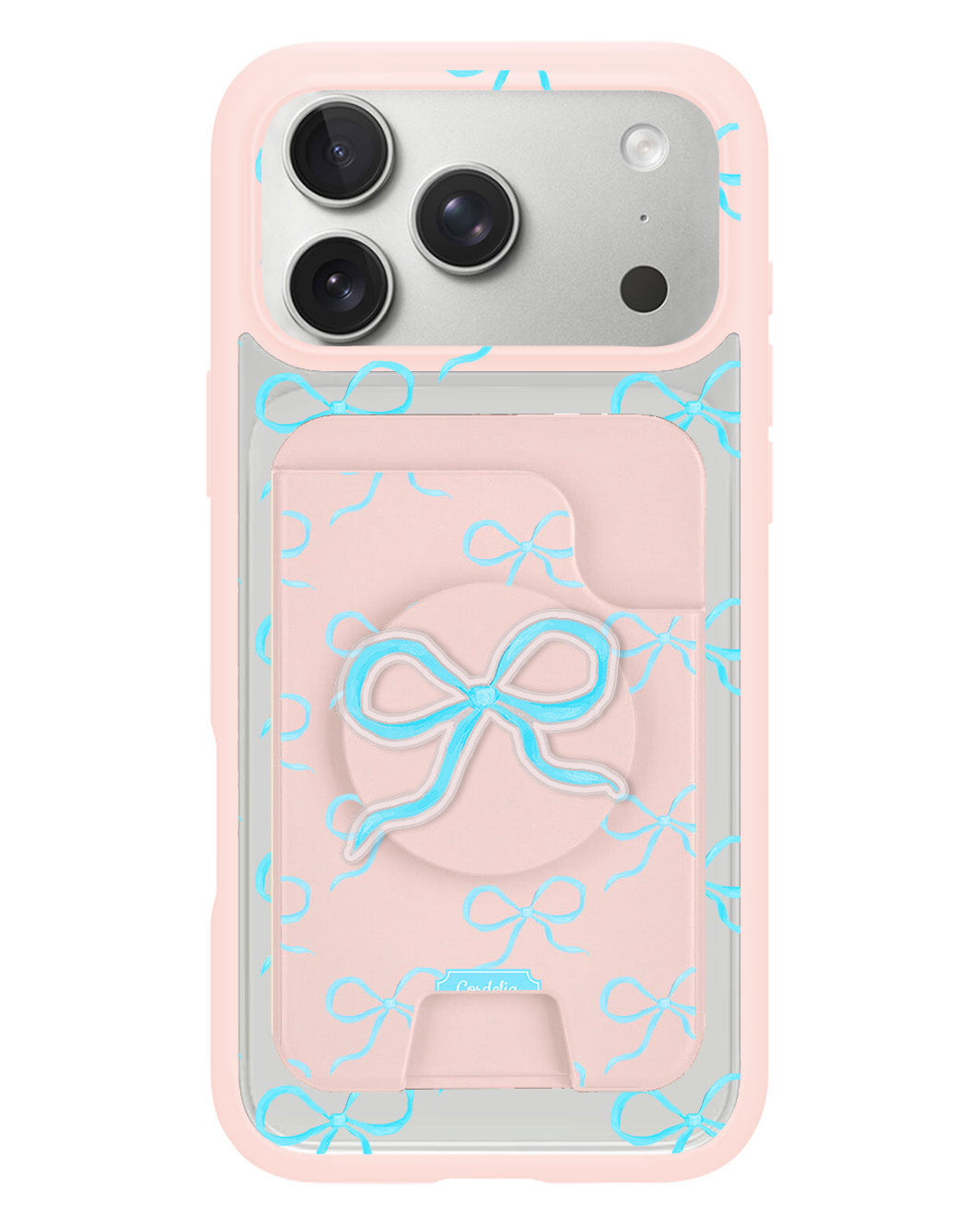 iPhone Magpop Wallet - Coquette Blue Bow