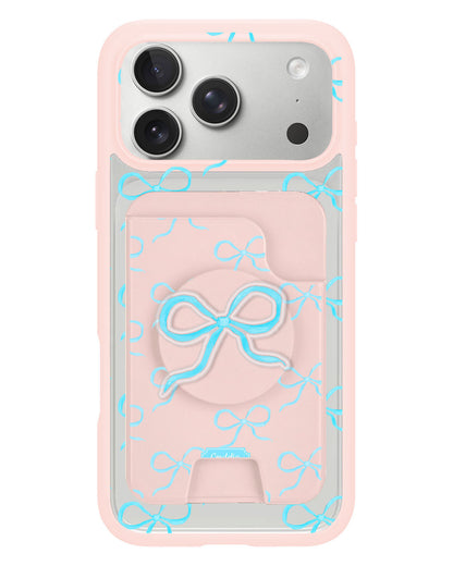iPhone Magpop Wallet - Coquette Blue Bow