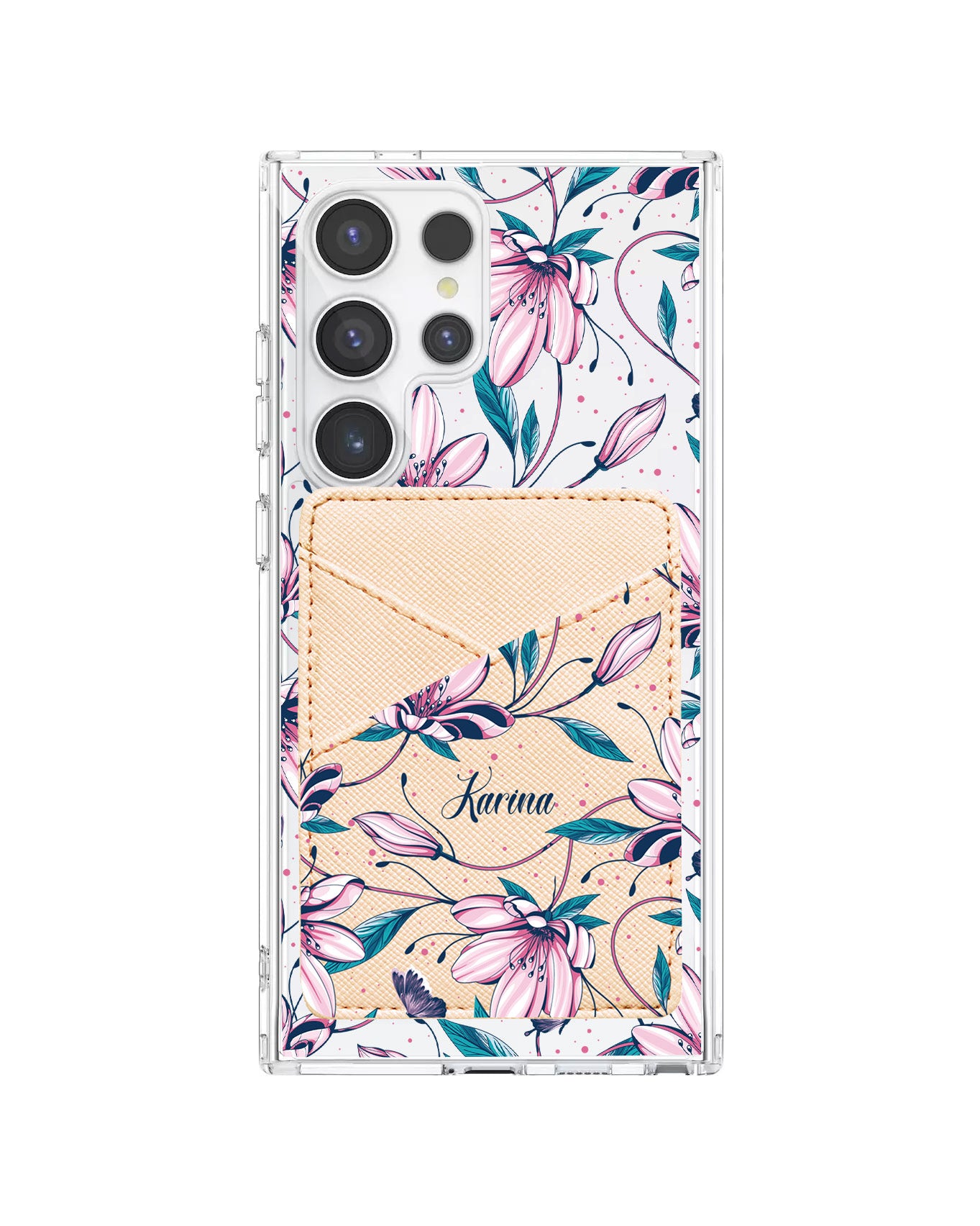 Android Phone Wallet Case - Pink Tulip