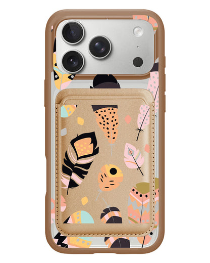 iPhone Magnetic Wallet Case - Feathers