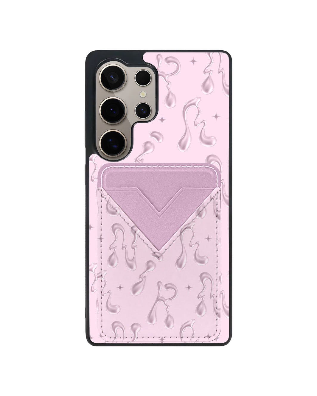 Android Avant Wallet Case - Pink Chrome Monogram 2.0