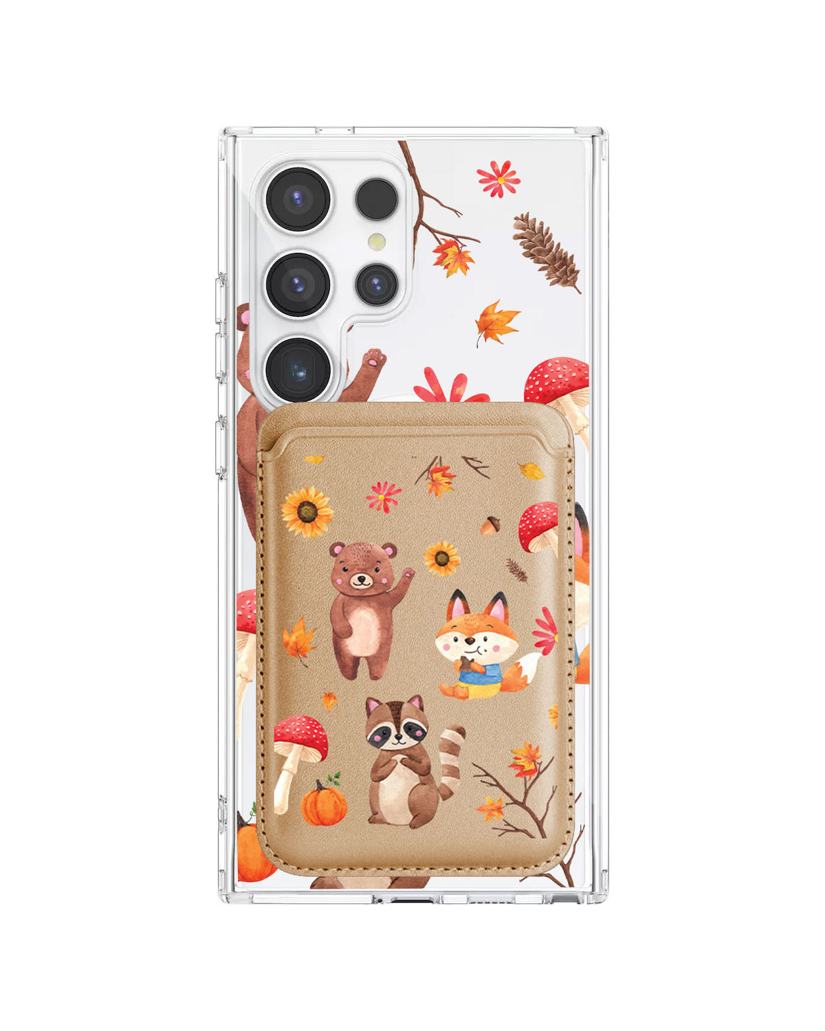 Android Magnetic Wallet Case - Autumn Animals