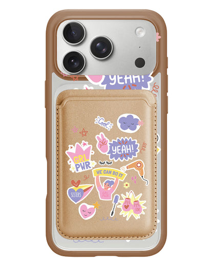 iPhone Magnetic Wallet Case - Girl Power Sticker Pack