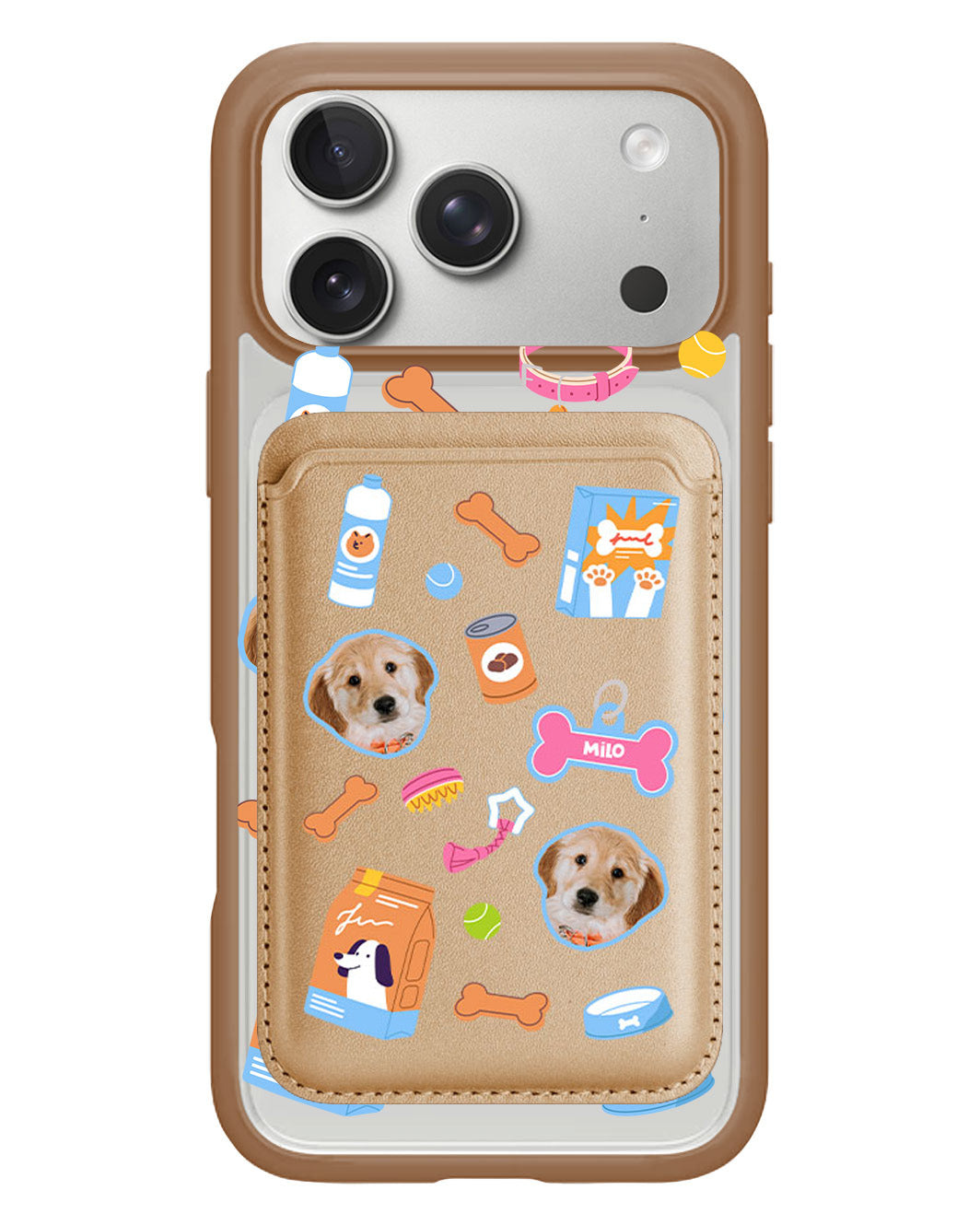iPhone Magnetic Wallet Case - Pet Grid Puppy Sweet Treats