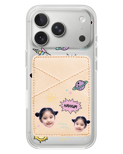 iPhone Phone Wallet Case - Face Grid Space