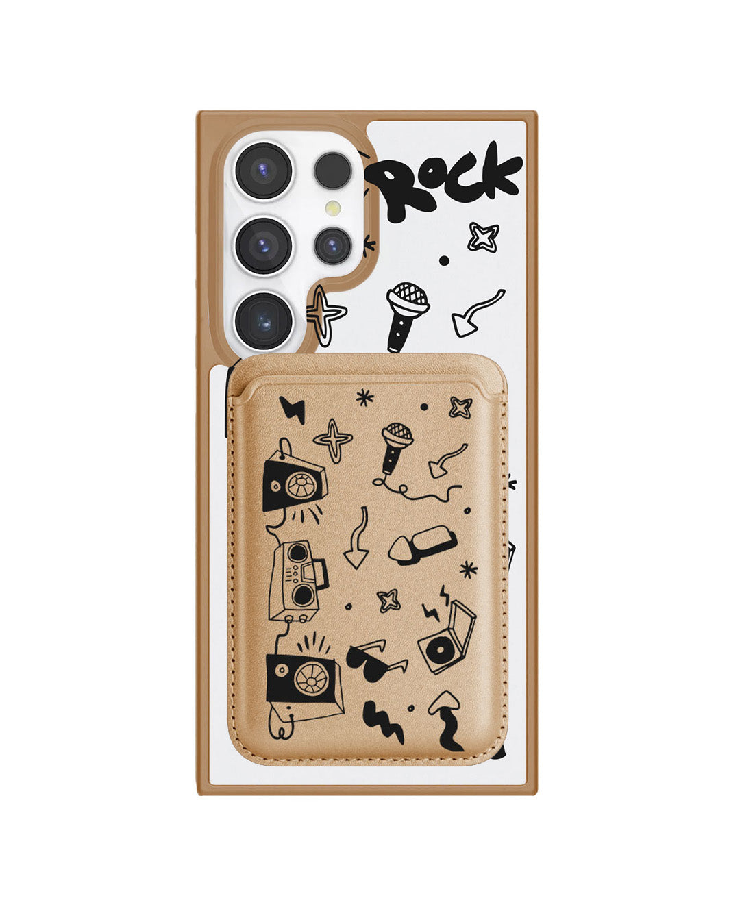 Android Magnetic Wallet Case - Rock N Roll Black