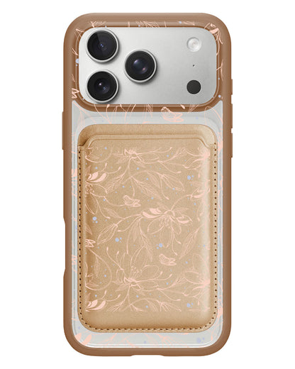 iPhone Magnetic Wallet Case - Sketchy Flower & Butterfly 1.0